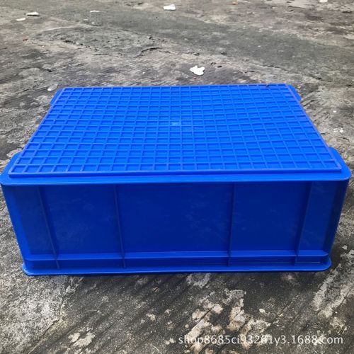 pp塑料周转箱蓝色全新料塑胶箱经久耐磨塑胶周转筐电子产品收纳箱